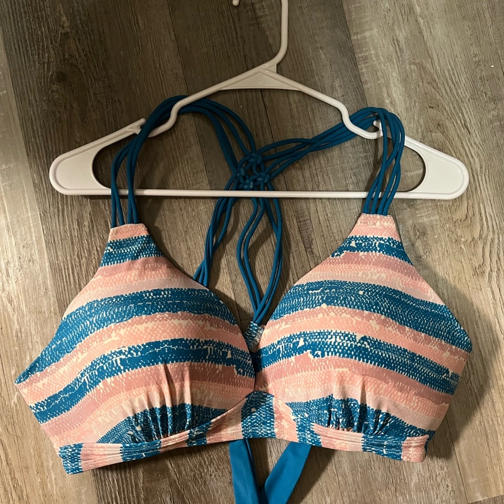 Striped Halter Bikini Top